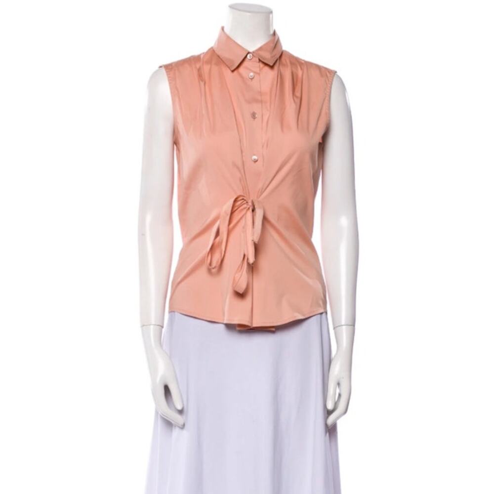 EUC Prada front tie sleeveless top sz: 40 (US 8 medium) color: peach